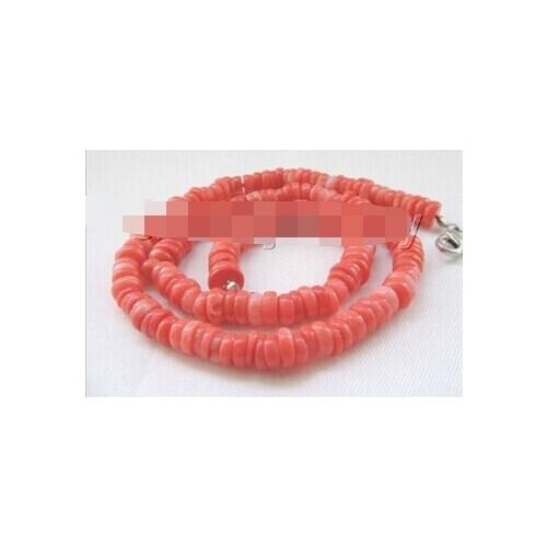 Huij 004715 Beautiful 8mm pink coral necklace