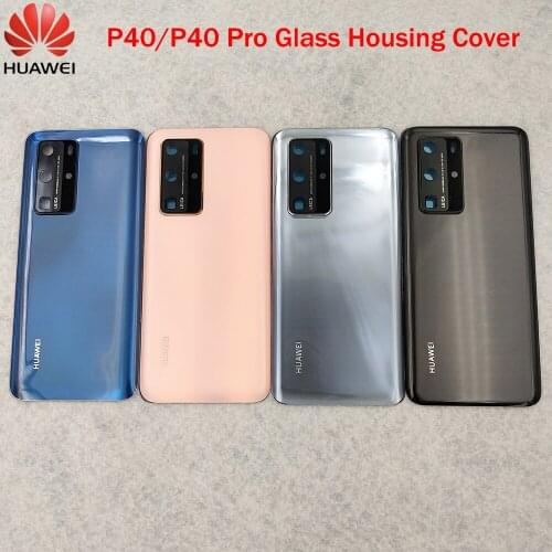 Huawei P40 Pro Battery Cover Back Glass Panel Rear Housing Case For P40pro P 40 Back Battery Cover Door With Camera Lens Frame