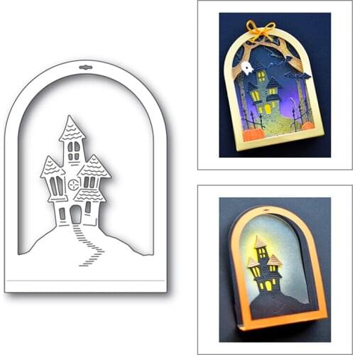 2020 New Halloween Layered Building Door Metal Cutting Dies For Cut Paper Craft Making Castle Card Album Scrapbooking No Stamps