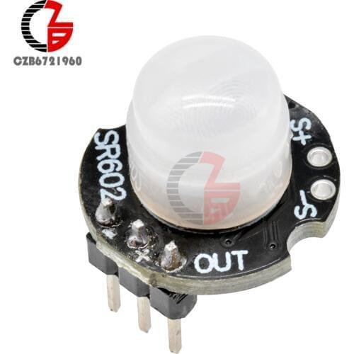 Mini SR602 Motion Sensor Detector Module 3.3V-15V Pyroelectric Infrared IR Sensor Switch for Human Body Induction Light Alarm