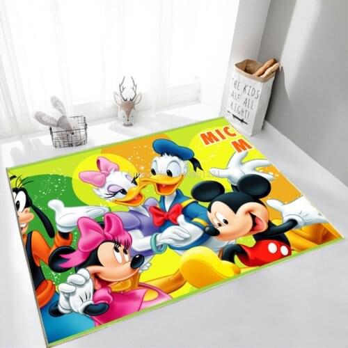 Cartoon Kids Playmat Door Mat Floor Carpet Living Room Mickey Minnie Rug Anti-Slip Doormat Home Decor Donald Duck Daisy Mats