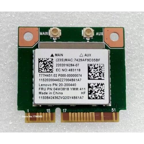 SSEA NEW for RealTek RTL8723BE Wifi BlueTooth 4.0 half mini PCI-E Wireless Card for IBM Lenovo E440 E540 S440 S540 FRU:04W3818