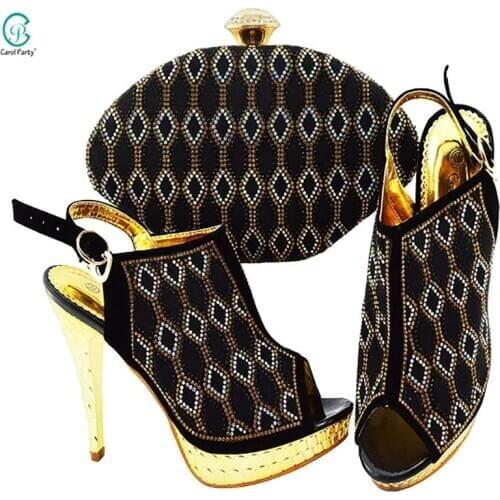 2020 New Design Nigerian Women Shoes and Bag to Match Italian Style Matching Shoes and Bag Set for Party