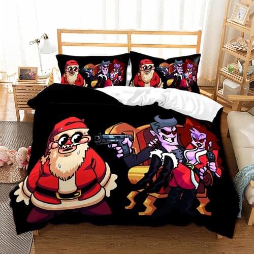 Friday Night Funkin Bedding Set Single Twin Full Queen King Size Friday Night Funkin Bed Set Children Kid Bedroom Duvetcover 005