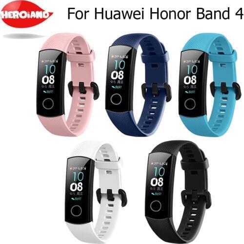 In Stock Silicone Wrist Strap For Huawei Honor Band 4 Standard Version Smart Wristband Sport Bracelet Band honor band 4 Correa