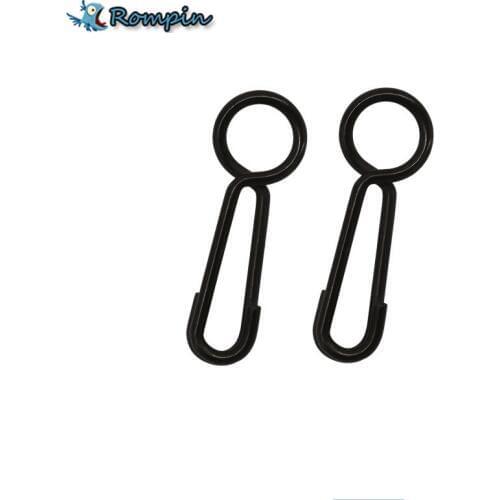 Rompin 30pcs/lot Carp Fishing Quick Link Clips Round Head Snap Safety Connector Pin Matt Black Carp Fishing Terminal Tackle