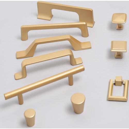 Handles Drawer Cabinet Furniture Kitchen Handles for Cabinet Knob Door Drawer Furniture Kitchen Pearl Golden Simplicity Hardware