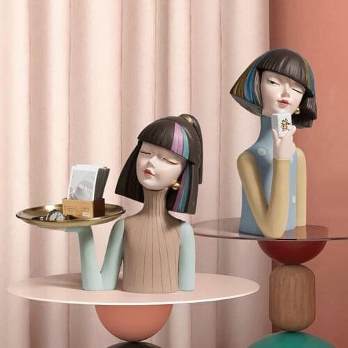 Nordic simple beauty girl key storage decoration light luxury creative living room wine cabinet decoration girl gift