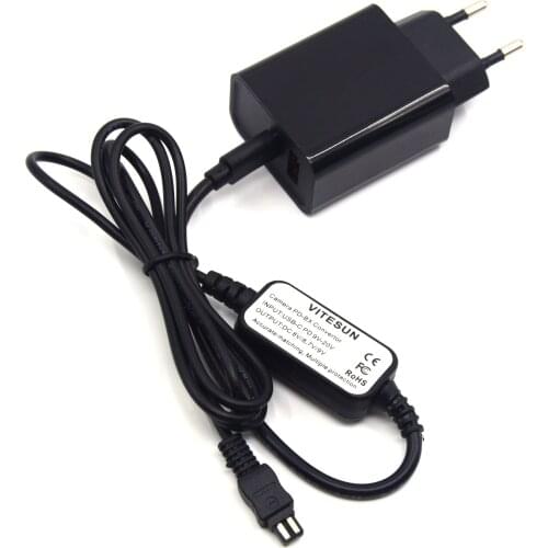 USB-C Adapter cable+PD Charger for Sony Cyber-shot Camera DSC-HX100 HDR-CX105 FDR-AX40 AX45 AX33 NEX-VG900 DVD7