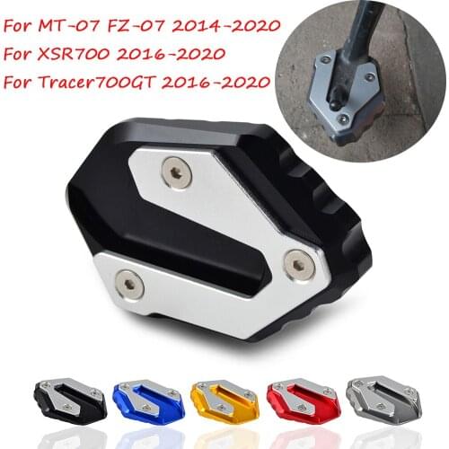 Motorcycle Kickstand Foot Side Stand Extension Enlarge Pad Support Plate For Yamaha MT-07 XSR700 Moto Cage Tracer 700 FZ07 14-18