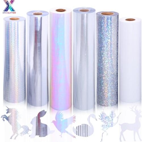 XFX HTV 1 Sheet 25x30.5cm Holographic Laser Heat Transfer Vinyl for T Shirts DIY Cricut Heat Transfer Stickers Decorative Film