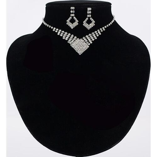 YFJEWE New Crystal Jewelry Sets Pendants & Necklaces Stud Earring Silver Plated For Women Wedding Gift #N244