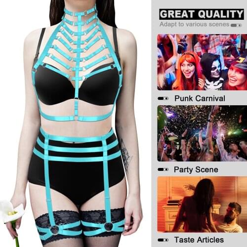 Women Sex Bdsm Game Harness Bondage Suspender Slim Body Binding Strappy Erotic Hollow Out Adjust Lingerie Exotic Costumes Gothic