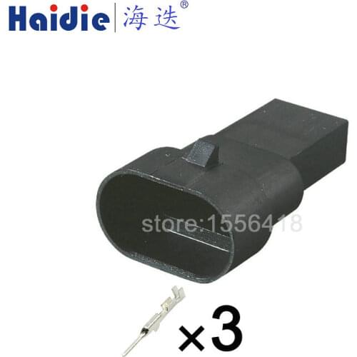 Free shipping 5sets 3pin delphi plastic housing plug auto wiring harness waterproof injector connectors 12162280