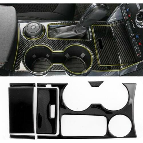 1 Set Console Gear Shift Box Panel Covers Trims Car Black Carbon Fiber Fit for Ford Explorer 2013 2014 2015 2016 2017 2018 2019