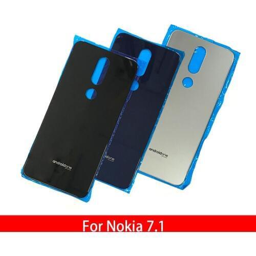 10Pcs/Lot, New For Nokia 7.1 Battery Back Cover Glass Rear Door Replacement Housing