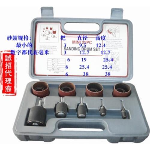 25 Piece Mini Sanding Drum Set With Plastic Case
