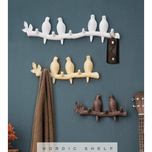 3D Cartoon Bird Decor Hook DIY Creative Wall Coat Rack Living Room Bedroom Wall Hanging Hook Key Frame Home Decore 4 Colors