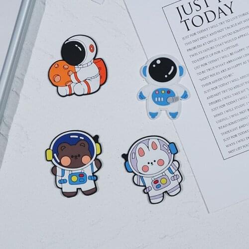 4pcs Rabbit soft patch holding Mars Alien Astronaut DIY Applique Embroidered Planet Space Patch Stickers for Backpack
