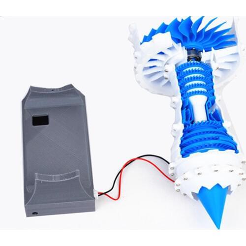 3D Printed Aero Engine Model Turbofan Engine Model DIY Stem Engine Toy With Battery Box Boys Kids Christmas Gift - Motor Version