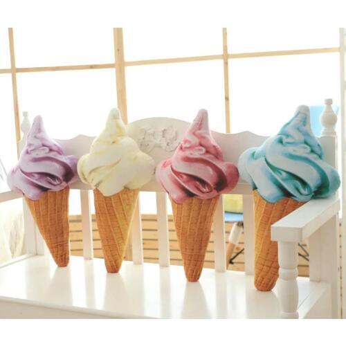 3size Anime Plush Pillow Stuffed animals Food Ice Cream Cone Plush Soft Kids Sleeping Bed Sofa Decoration Creative 2018 New