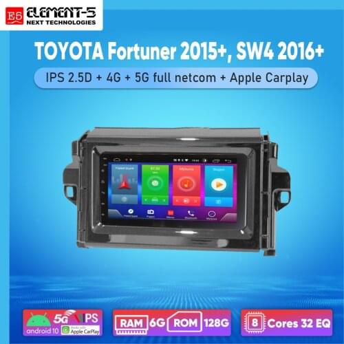 ELEMENT-5 7" 2G+32G Android 8,9,10 4G WIFI RDS DSP, Car Radio For TOYOTA Fortuner 2015+, SW4 2016+, Navigation GPS HIFI