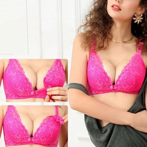 Breathable Lace Front Buckle Pregnant Women Nursing Bra Ladies Sexy Pregnant Mothers Postpartum Skin-Friendly Comfortable