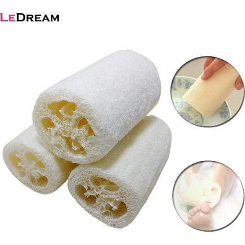 50pcs/lot 10cm Length Natural Loofah Bath Spa Body Shower Sponge Scrubber Ponge Brush Horniness Remover Bathroom Accessories