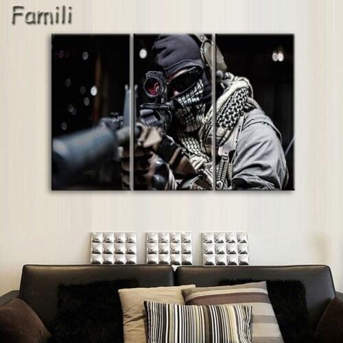 Canvas Painting 3 Pieces/sets Canvas Art New HD Print Abstract Soldiers Sunset Decorations For Home Print Canvas( Unframed)