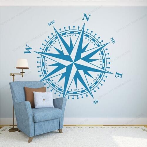 Compass Wall decal for home decoration ceiling wall sticker vinyl removable wall art mural HJ697