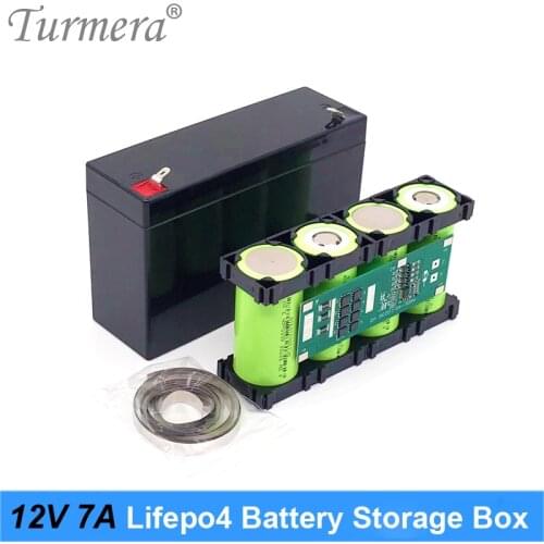 Turmera 12V 32700 Lifepo4 Battery Storage Box 4S 40A Balance BMS with Holder Nickel for Uninterrupted Power Supply and Motor Use
