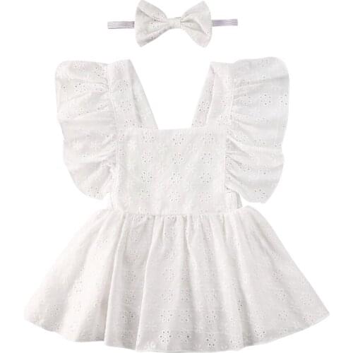 0-24M Toddler Baby Girl Summer Clothes Lace Tutu Ruffle Romper Jumpsuit Outfits Cute Backless Baby Girl Clothes