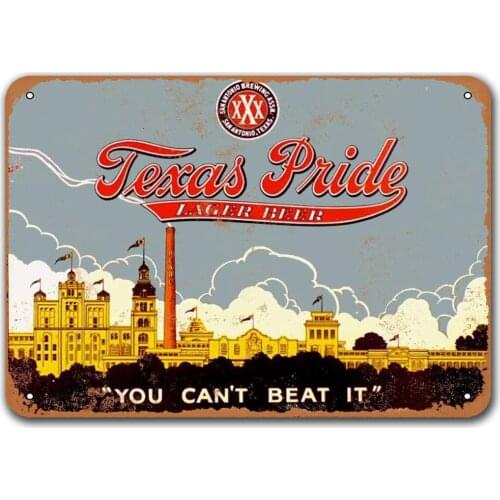 Retro Metal Tin Sign Texas Pride Lager Beer Signs, Sisoso Plaque Poster for Bar Man cave Pub Garage Wall Decor 12x16 inch