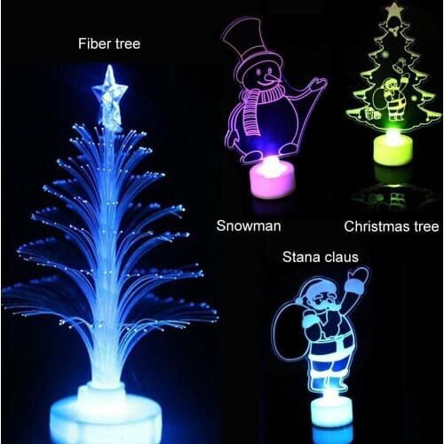 Mini Xmas Tree/Snowman/Santa Color Changing LED Lamp Home Bar Party Ornament DIY Multi-Color Changing LED Christmas Light Decor