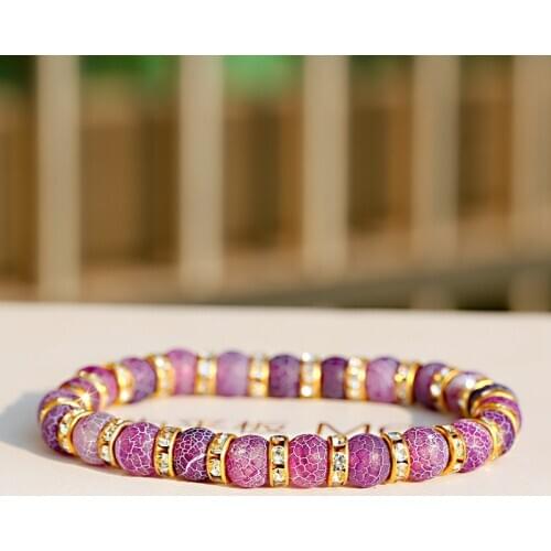 Prayer Jewelry Classic Natural Purple Weathering Stone Beaded Bracelets For Women Men Lava Bracelet Chakra Pulseras Hombre