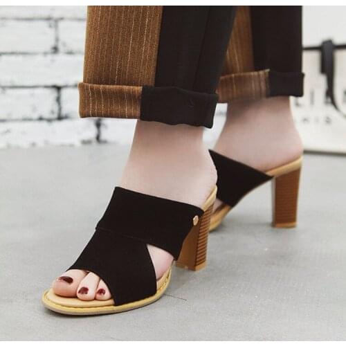 New 2021 Female Sandals Sexy Summer Wholesale Ladies High Heels Slippers Open Toe Slides Party Shoes for Women Super Size 34-48