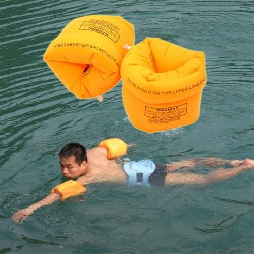 Orange Learning Swimming Arm Circle Floating Ring Sleeves Safety Thickening Double Balloon Adult Children Baby Universal