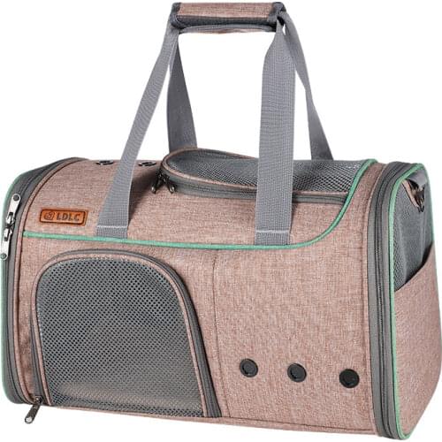 Cat Carrier Front Open Window Portable Pet Bag Suitable For Teddy Coffee Blue Kitty Automatic Locking Zipper To Prevent Escape