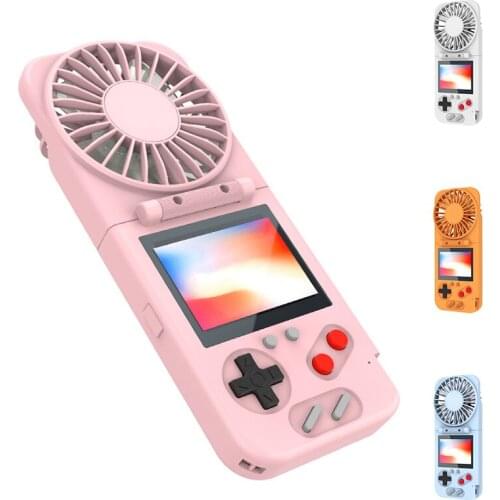 Portable Fan, Rechargeable Battery 800MAh Folding USB Fan Handheld Retro Game Console with 500 Games