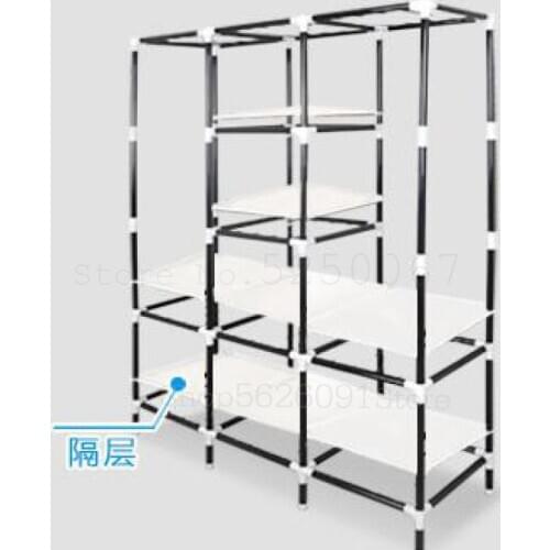 Wardrobe Simple Cloth Wardrobe Steel Tube Thickening And Reinforcing Dormitory Students Single Wardrobe Hanging Assembly Cloth