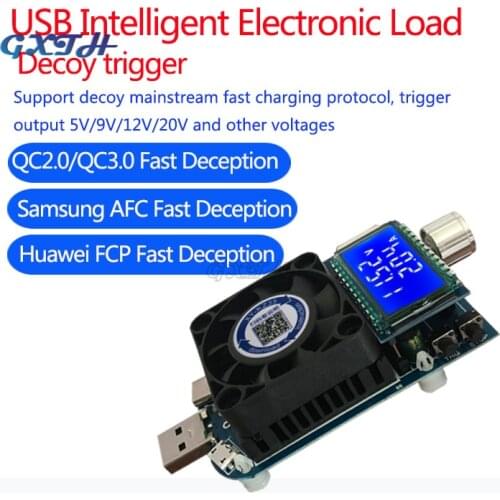 25W 35W QC2.0 QC3.0 USB electronic load adjustable constant current aging resistor battery voltage capacity tester voltmeter