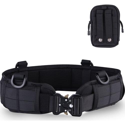 Military Tactical Belt Men Molle Battle Belt Airsoft Army Combat Outdoor CS Hunting Paintball Padded Waist Belt Set Adjustable