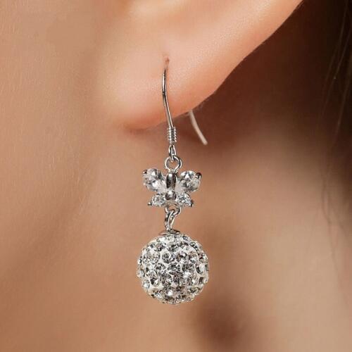 Butterfly zircon Crystal ball earring for women new arrival ear settings accessories plated nickel-free fashion jewelry