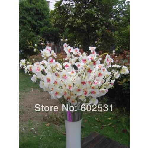 SPR (10pcs/lot) Artificial Fabric Phalaenopsis Butterfly Moth Orchid Bouquet Home Decoration 3 Colors Available