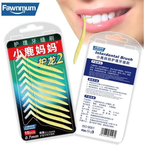 Fawnmum Dental Supplies 10 Pcs/set for Teeth Cleaning Brushes Orthodontic Goods Toothpicks Interdental Brush Dentist Materials
