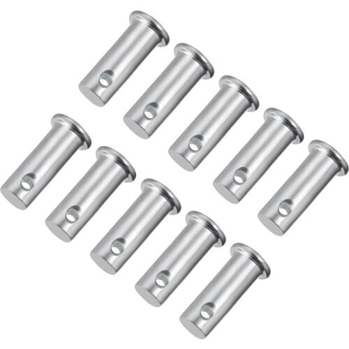 Uxcell Single Hole Clevis Pins,10mm x 25mm Flat Head Zinc-Plating Steel 10 Pcs