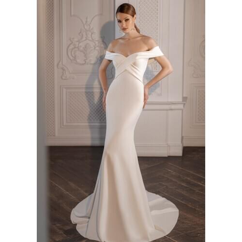 Weilinsha Sexy Jersey Wedding Dress Sweetheart Backless Sheath Bridal Customized