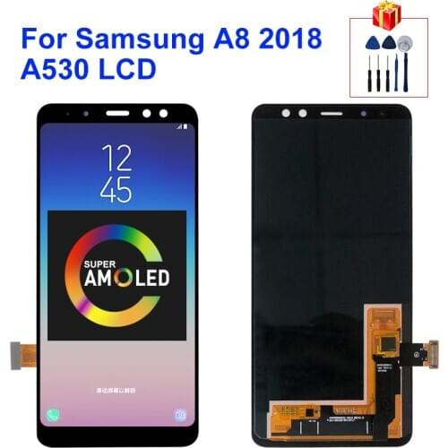 Super AMOLED For Samsung Galaxy A8 2018 LCD A530 Touch Screen Digitizer Assembly A530F A530N Display Screen Replacement Parts