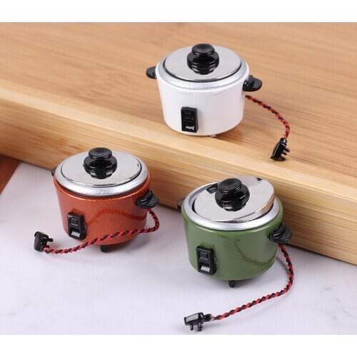 1pc New DIY Miniature White Black Rice Cooker Kitchen Accessories Decoration Craft For 1:12 Dollhouse Accessory Kids Toys