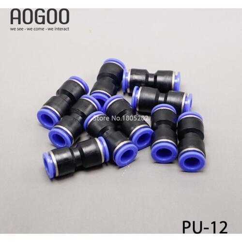 10Pcs/lot Pneumatic fitting PU-12 push in quick connect 12mm-12mm